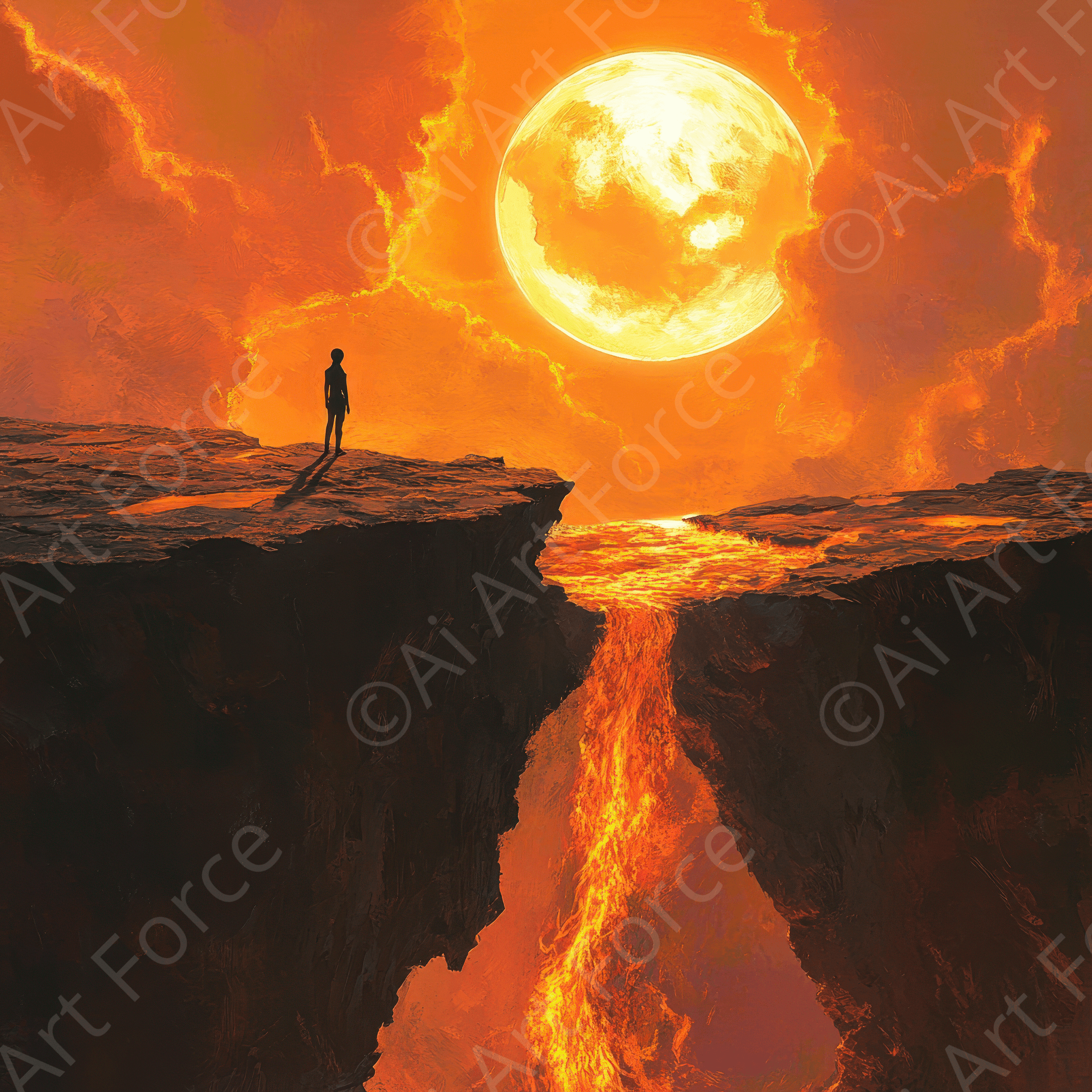 Follow The Lave 1 | High-Quality Digital Ai Art Created by Midjourney