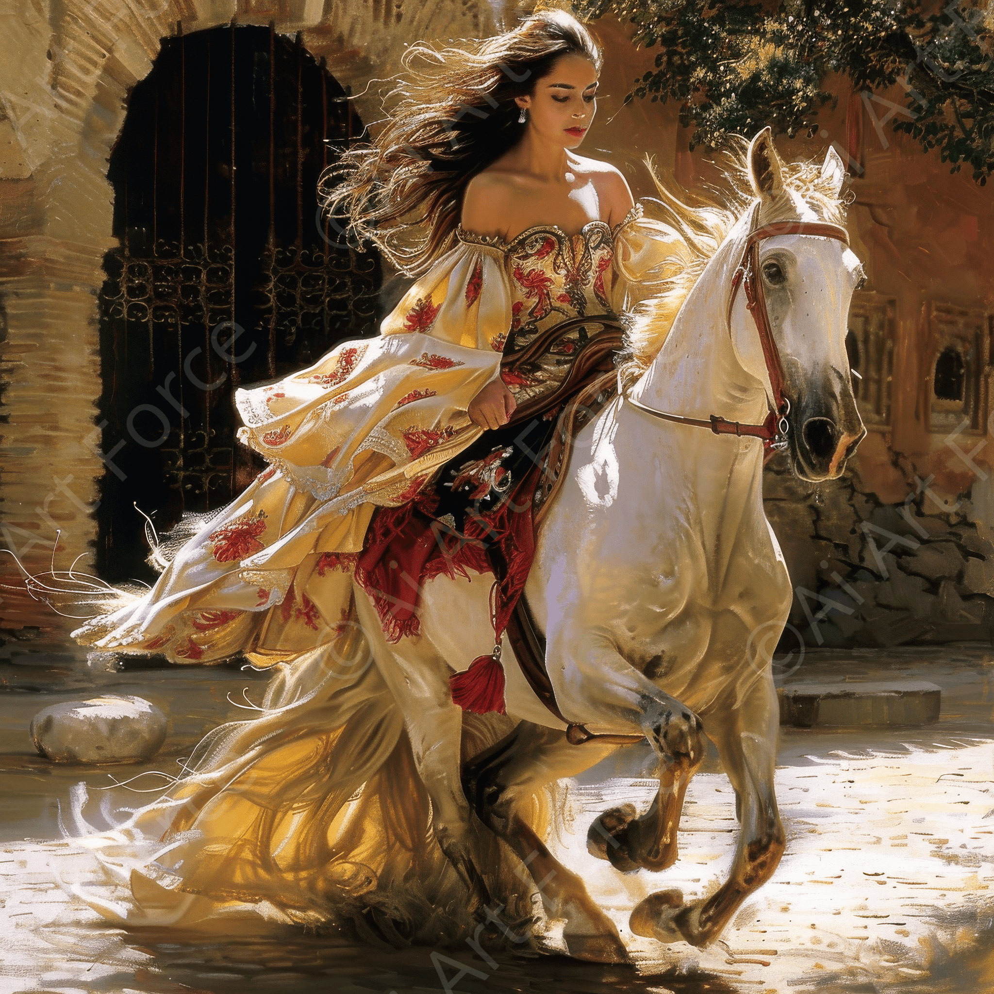 Digital Ai Artwork, of Romanticism art style culture of Spain 1, ideal for art enthusiasts and collectors.