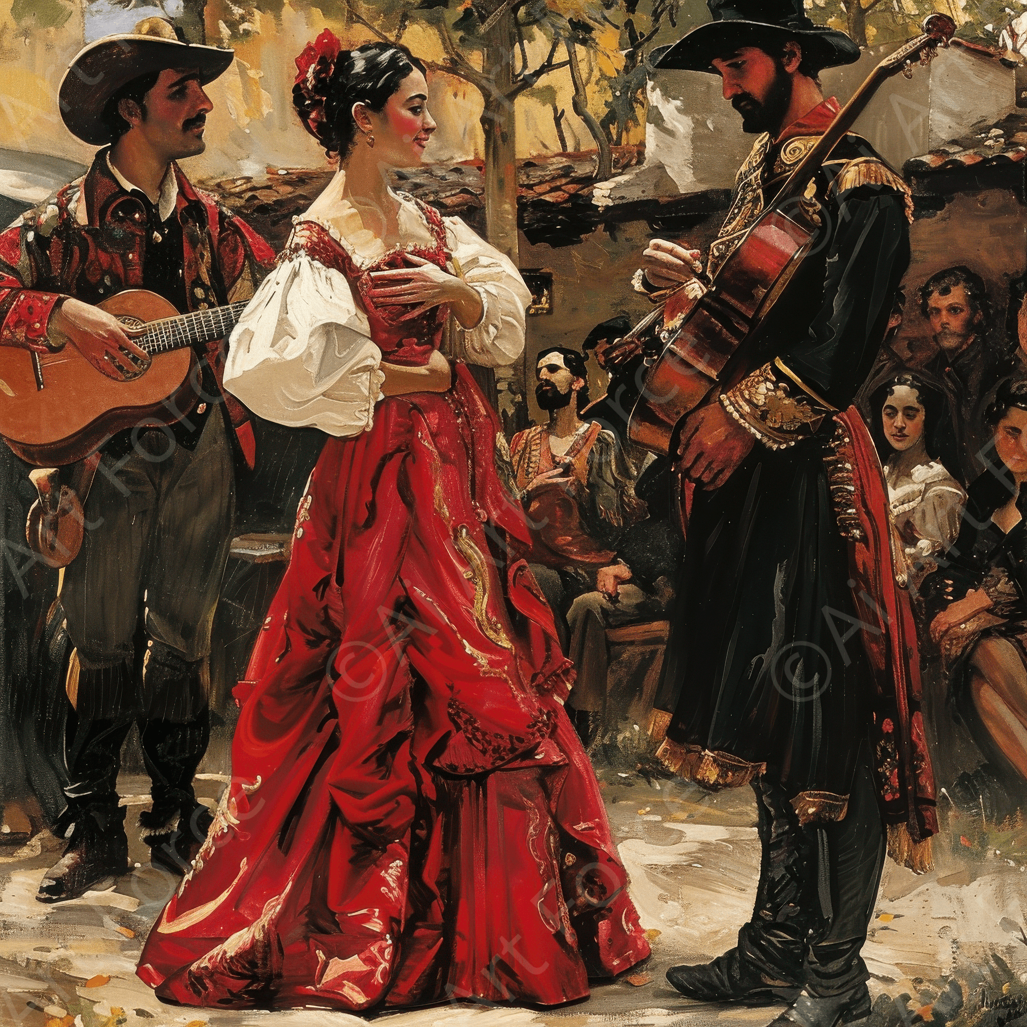 Digital Ai Artwork, of Romanticism art style culture of Spain 3, ideal for art enthusiasts and collectors.