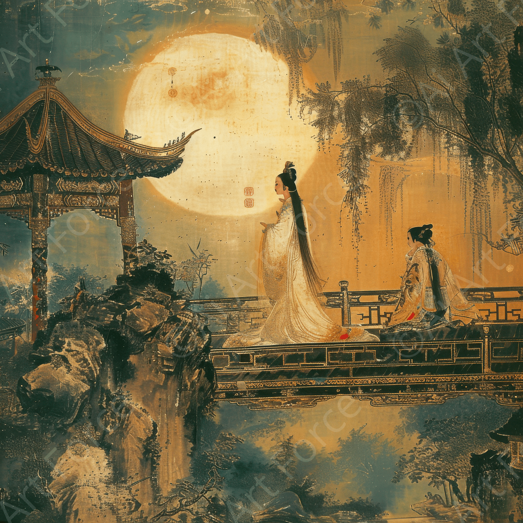 Digital Ai Artwork, of Romanticism art style old culture of China 1, ideal for art enthusiasts and collectors.