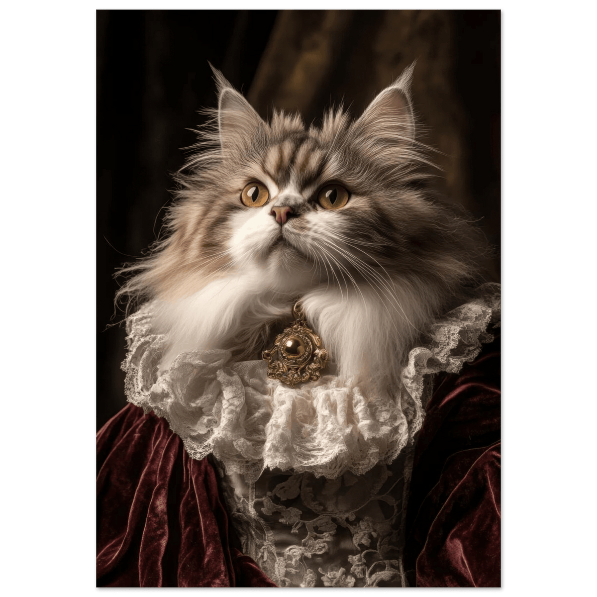 A Baroque Aristocratic Cat Portrait A regal long - h 2 - Shop Ai Art WebShop - Digital Art online Store