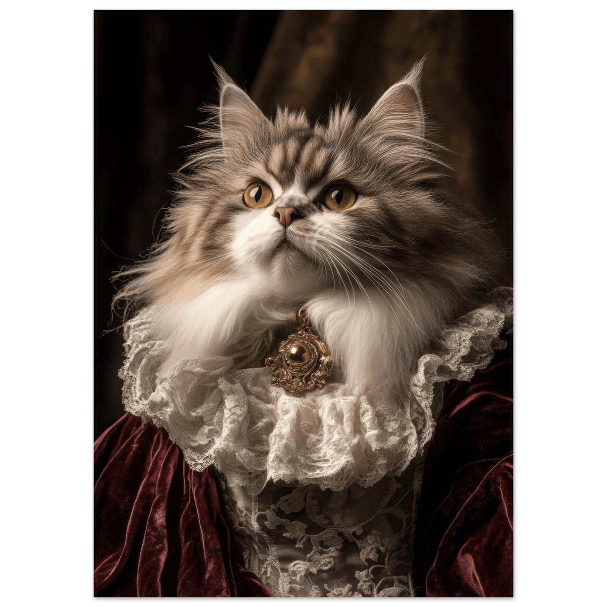A Baroque Aristocratic Cat Portrait A regal long - h 2 - Shop Ai Art WebShop - Digital Art online Store