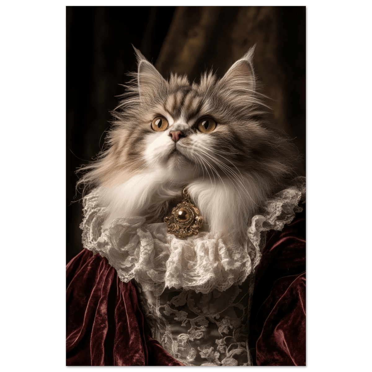 A Baroque Aristocratic Cat Portrait A regal long - h 2 - Shop Ai Art WebShop - Digital Art online Store