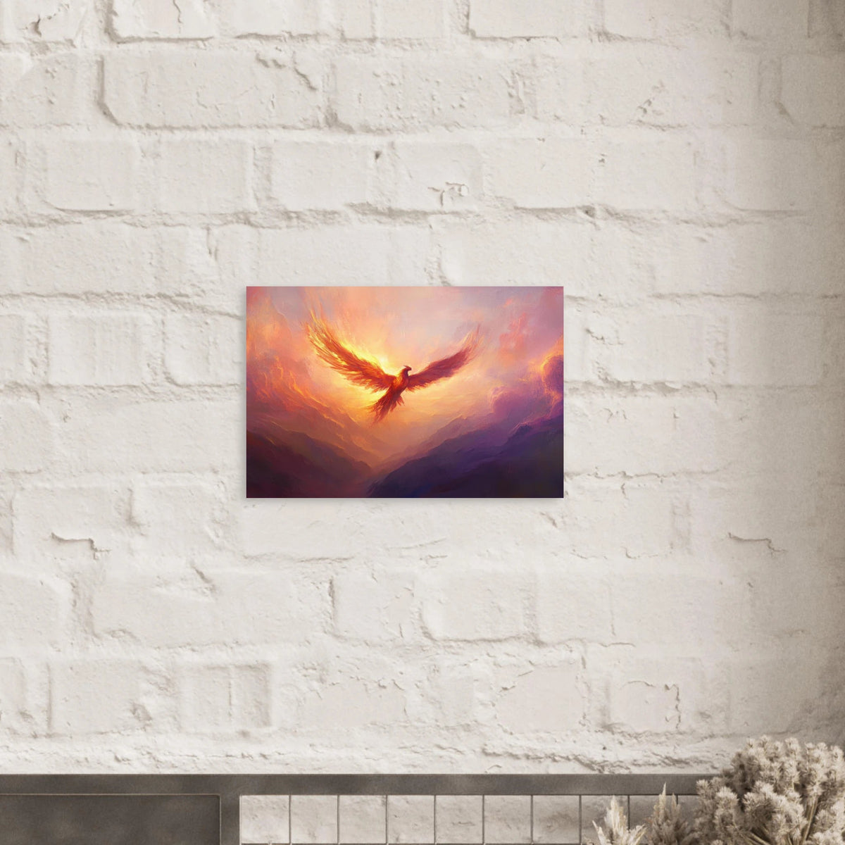 A celestial phoenix soars above a misty valley - Shop Ai Art WebShop - Digital Art online Store