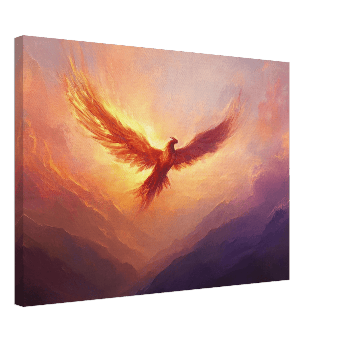 A celestial phoenix soars above a misty valley - Shop Ai Art WebShop - Digital Art online Store