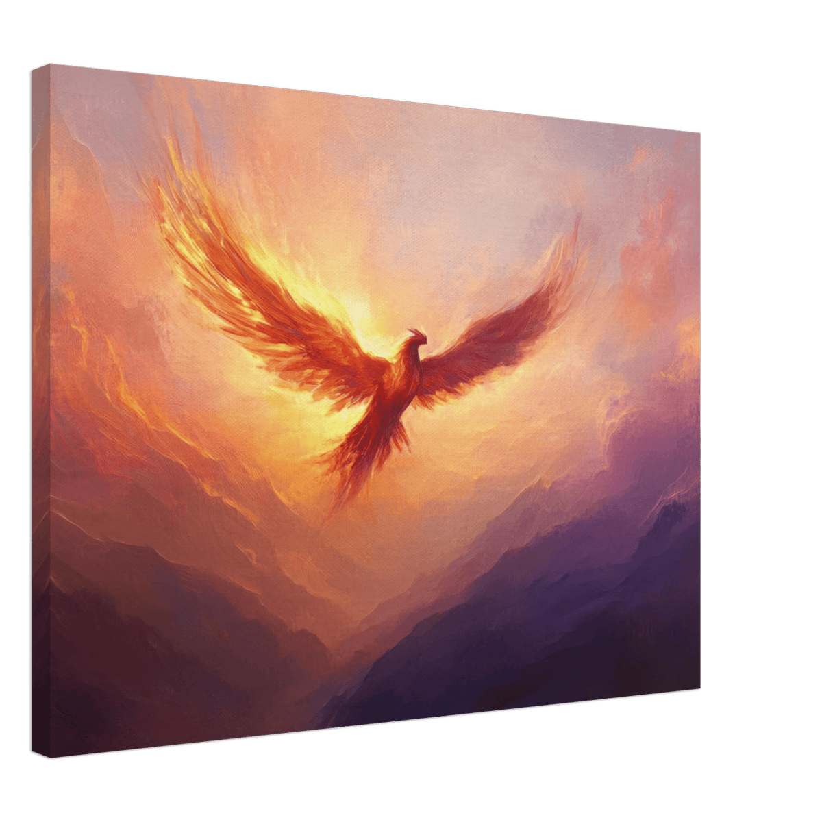A celestial phoenix soars above a misty valley - Shop Ai Art WebShop - Digital Art online Store