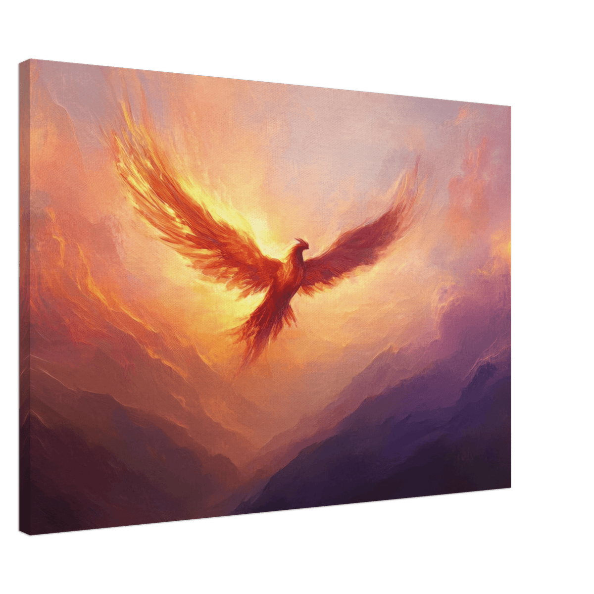 A celestial phoenix soars above a misty valley - Shop Ai Art WebShop - Digital Art online Store
