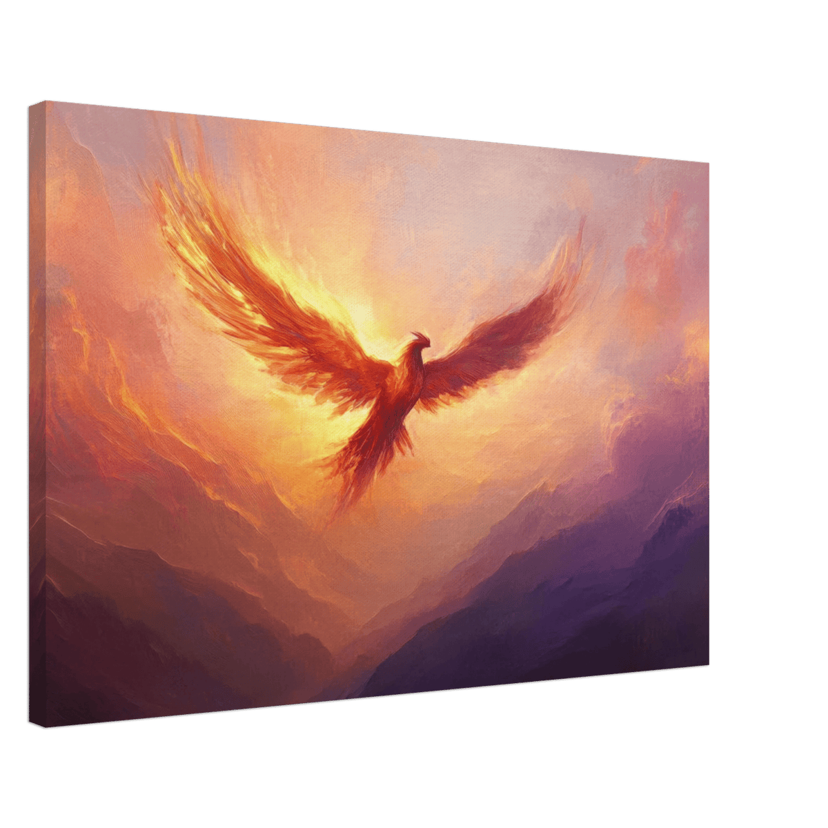 A celestial phoenix soars above a misty valley - Shop Ai Art WebShop - Digital Art online Store
