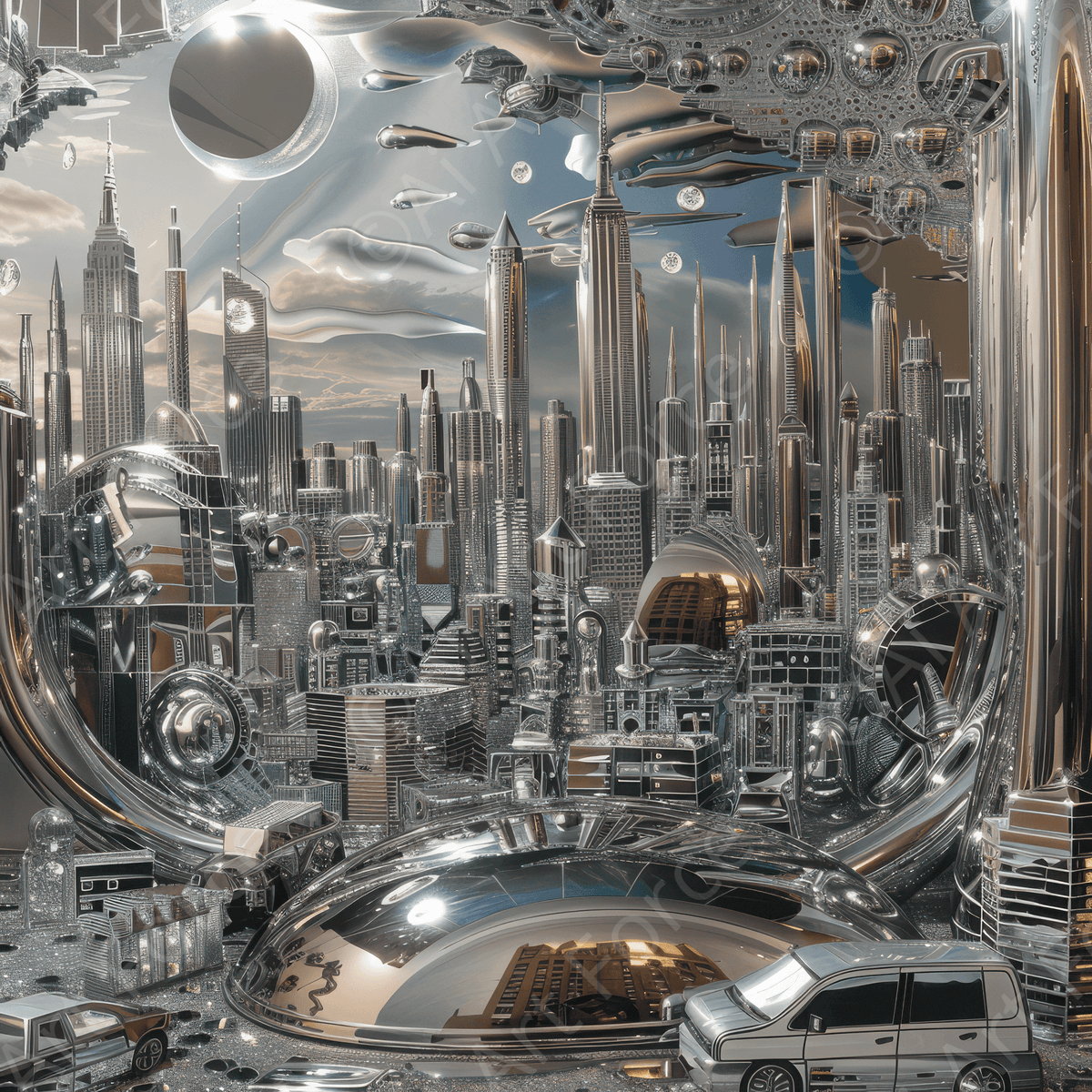 A Chrome World 4 - Shop Ai Art WebShop - Digital Art online Store