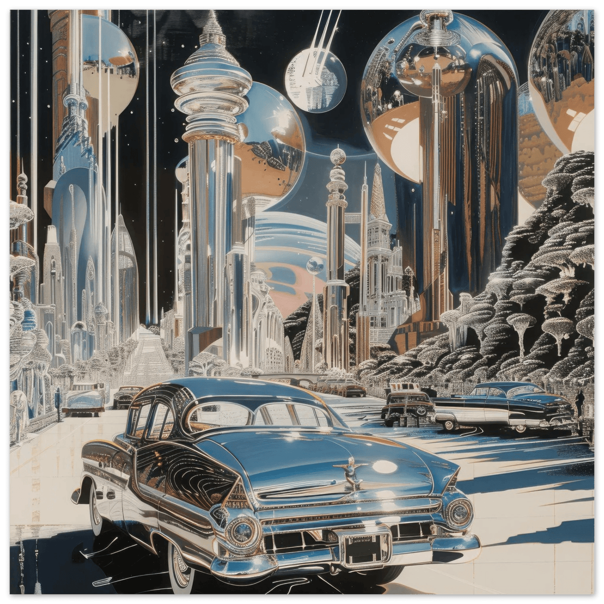 A Chrome World - Shop Ai Art WebShop - Digital Art online Store