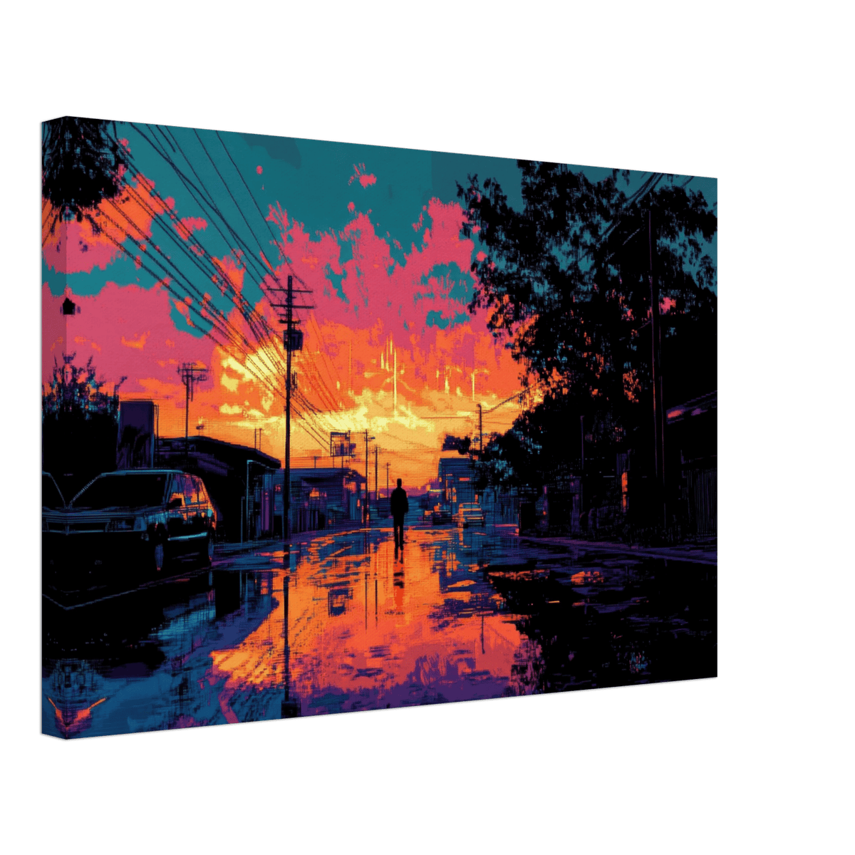A city where neon lights create impossible rifle 3 - Shop Ai Art WebShop - Digital Art online Store