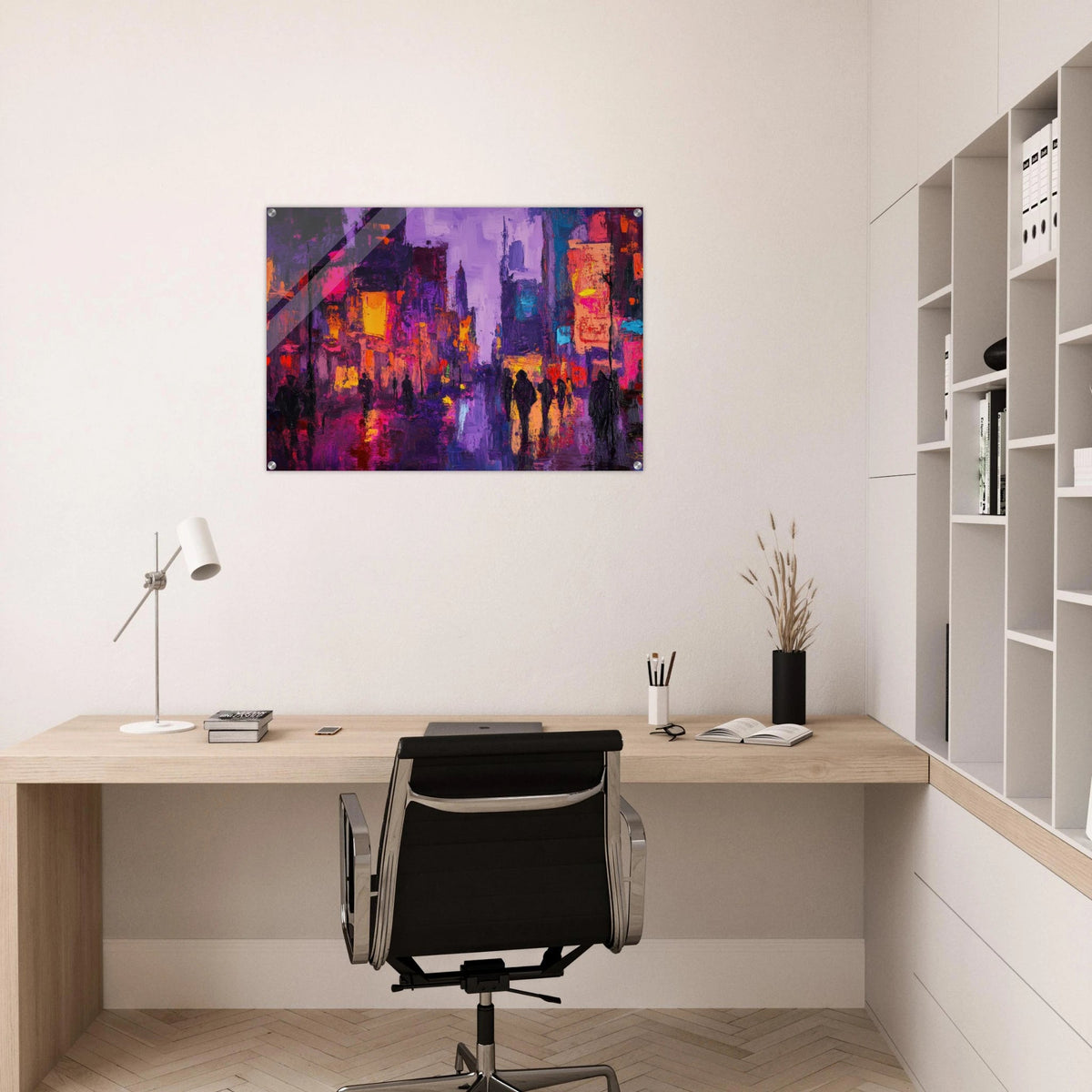 A cityscape bathed in the dim glow of streetlight 3 - Shop Ai Art WebShop - Digital Art online Store