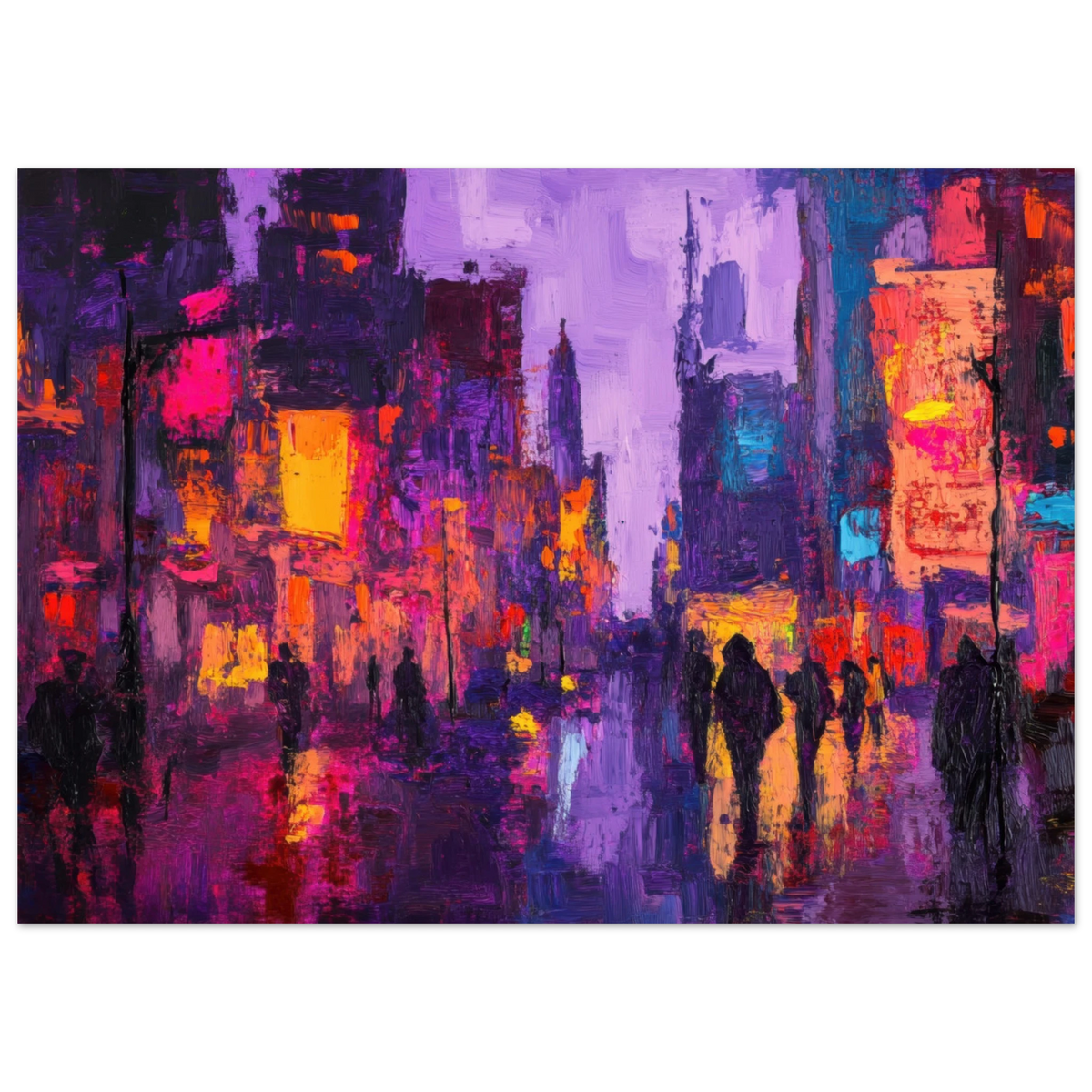 A cityscape bathed in the dim glow of streetlight 3 - Shop Ai Art WebShop - Digital Art online Store