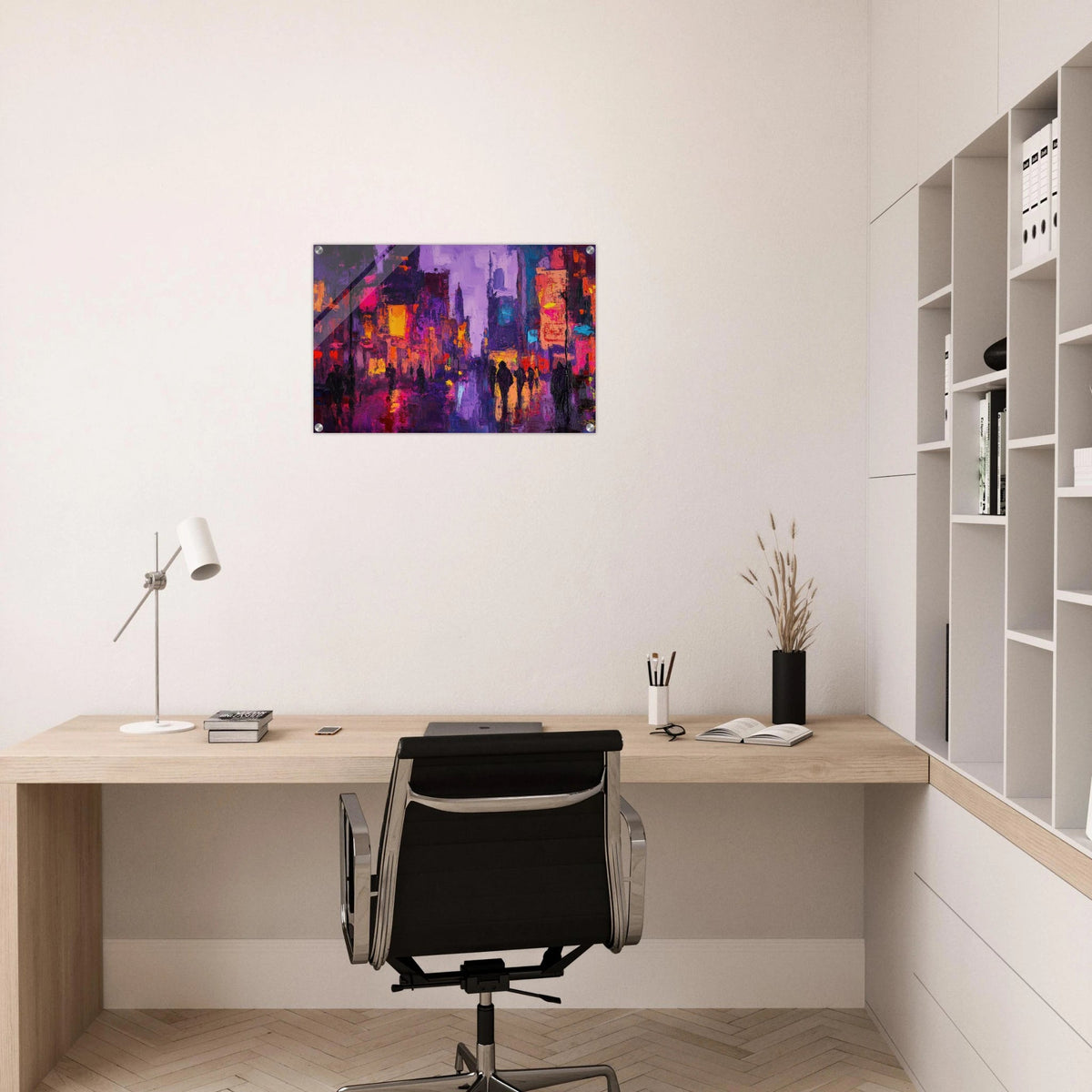 A cityscape bathed in the dim glow of streetlight 3 - Shop Ai Art WebShop - Digital Art online Store