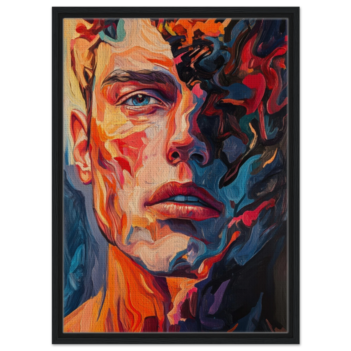 A Close - Up Portrait in Abstract Flames 2 - Shop Ai Art WebShop - Digital Art online Store