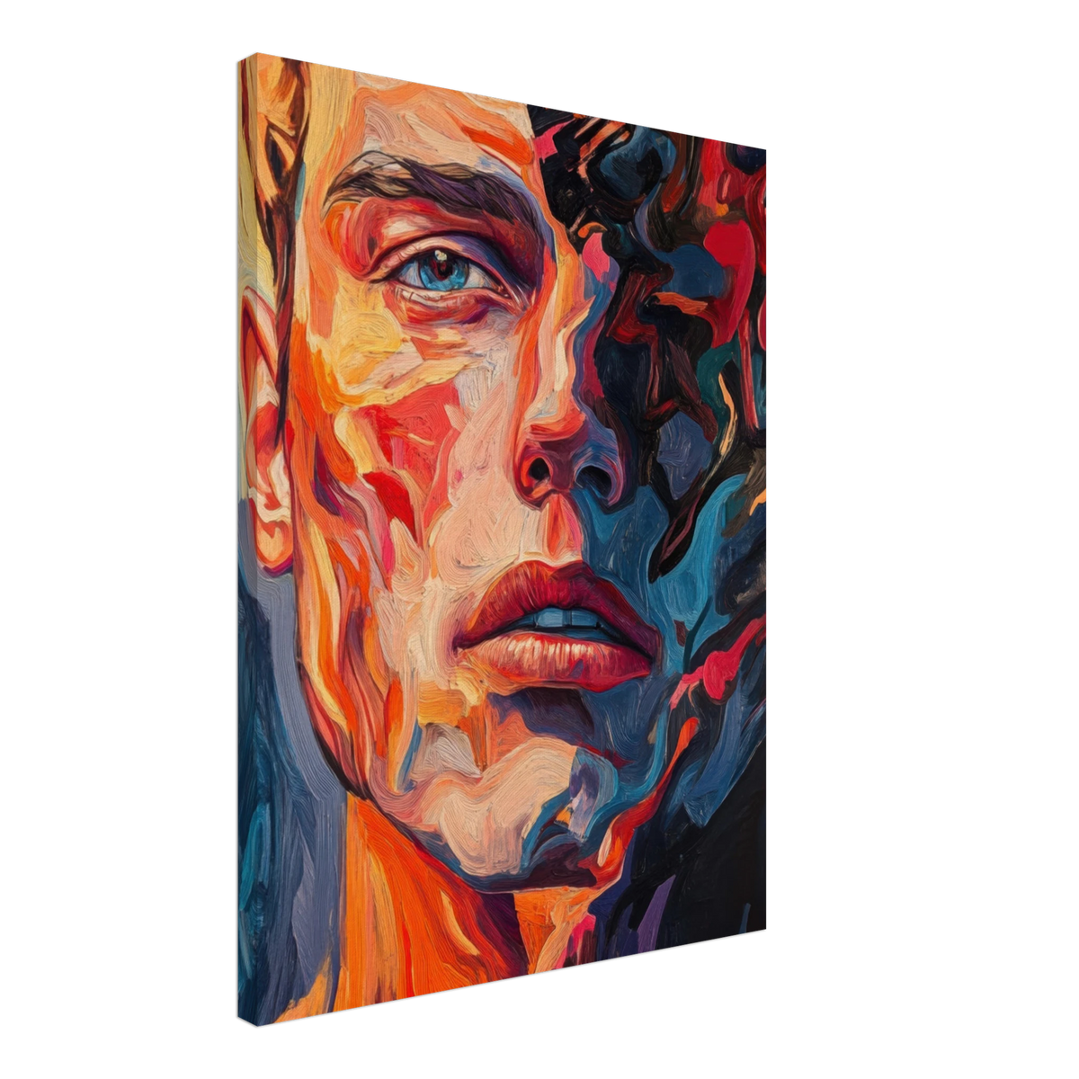A Close - Up Portrait in Abstract Flames 2 - Shop Ai Art WebShop - Digital Art online Store