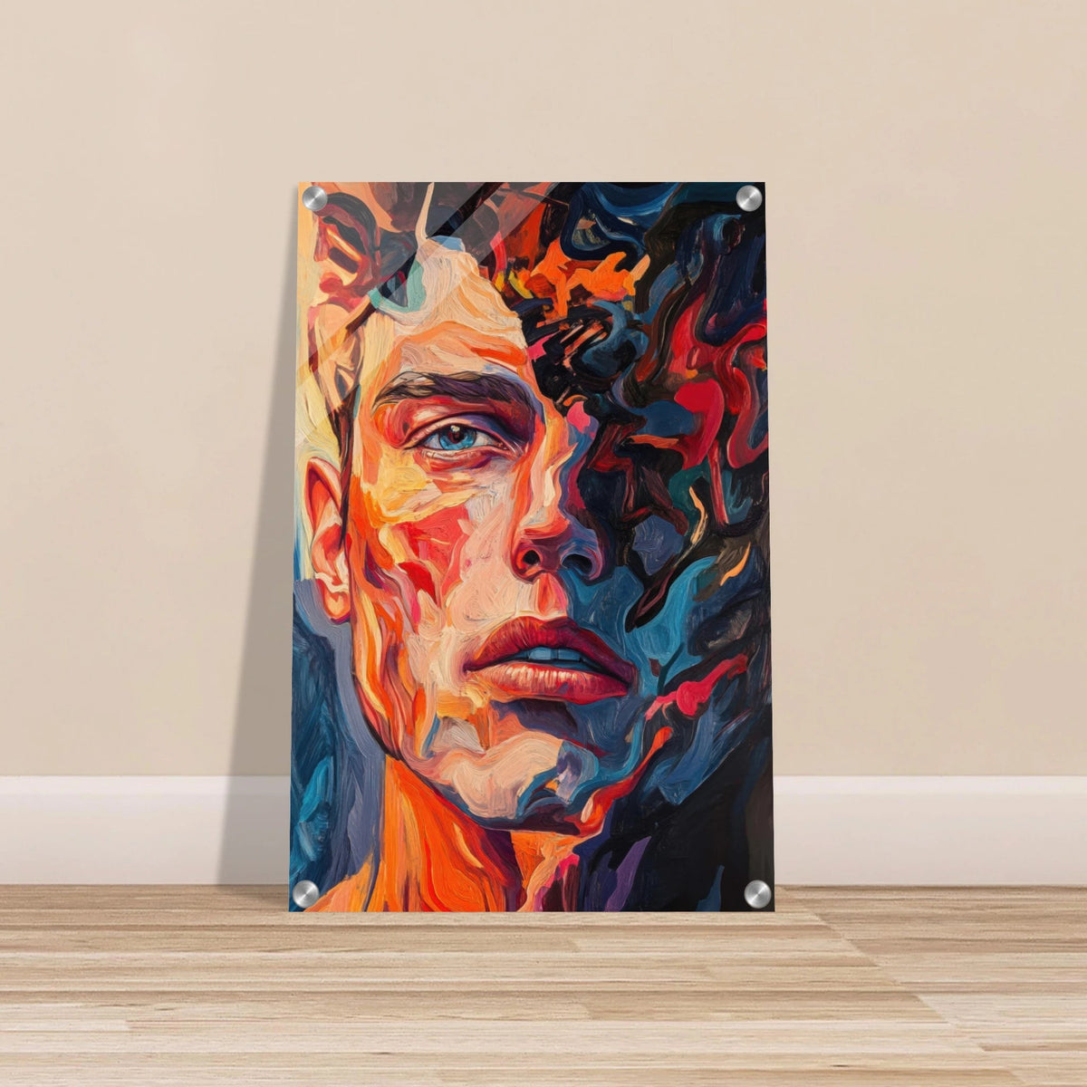 A Close - Up Portrait in Abstract Flames 2 - Shop Ai Art WebShop - Digital Art online Store