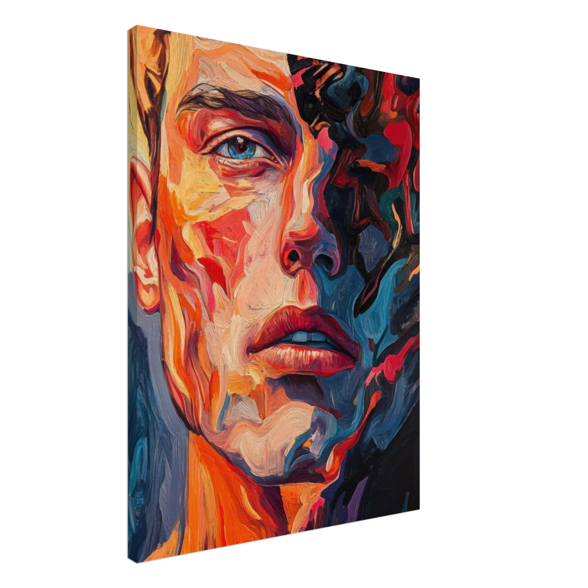 A Close - Up Portrait in Abstract Flames 2 - Shop Ai Art WebShop - Digital Art online Store