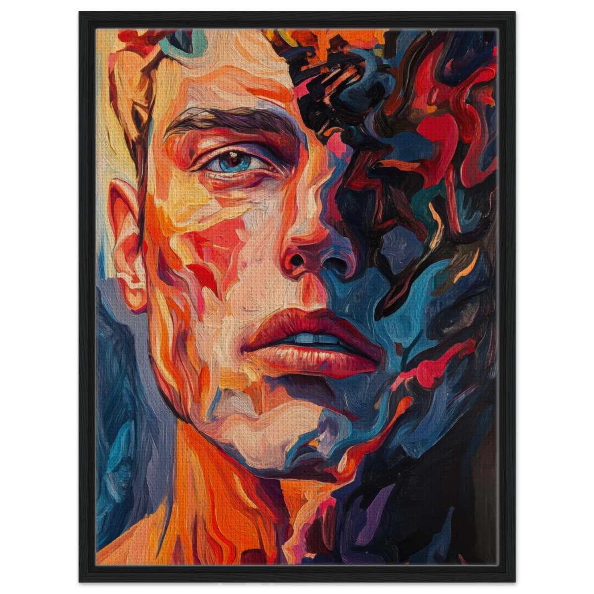 A Close - Up Portrait in Abstract Flames 2 - Shop Ai Art WebShop - Digital Art online Store