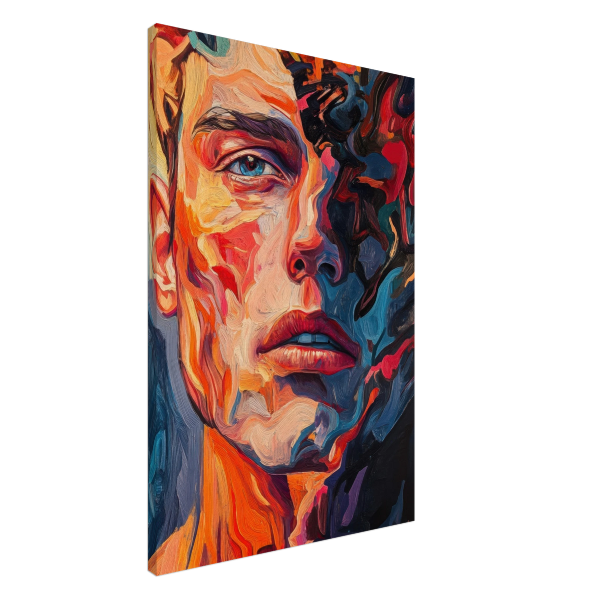 A Close - Up Portrait in Abstract Flames 2 - Shop Ai Art WebShop - Digital Art online Store