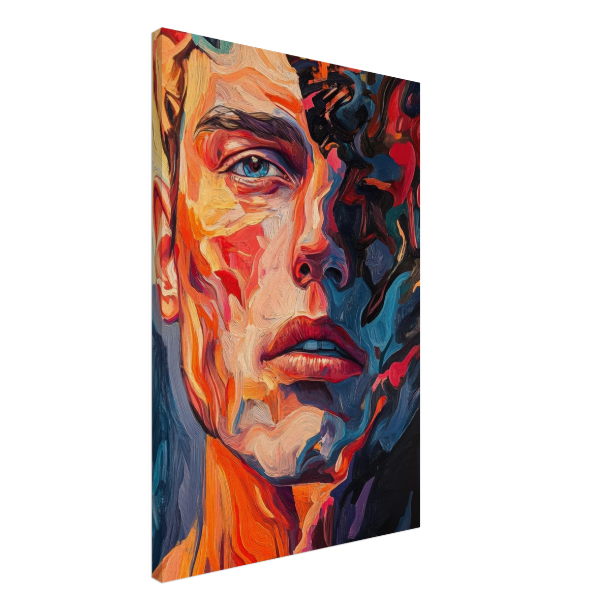 A Close - Up Portrait in Abstract Flames 2 - Shop Ai Art WebShop - Digital Art online Store