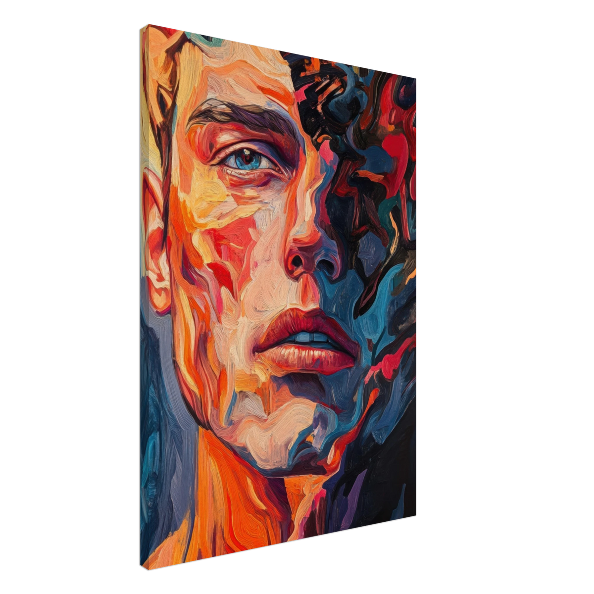 A Close - Up Portrait in Abstract Flames 2 - Shop Ai Art WebShop - Digital Art online Store