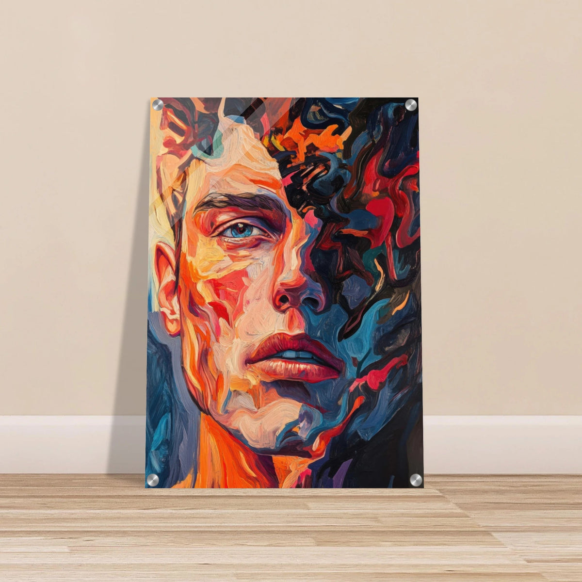 A Close - Up Portrait in Abstract Flames 2 - Shop Ai Art WebShop - Digital Art online Store