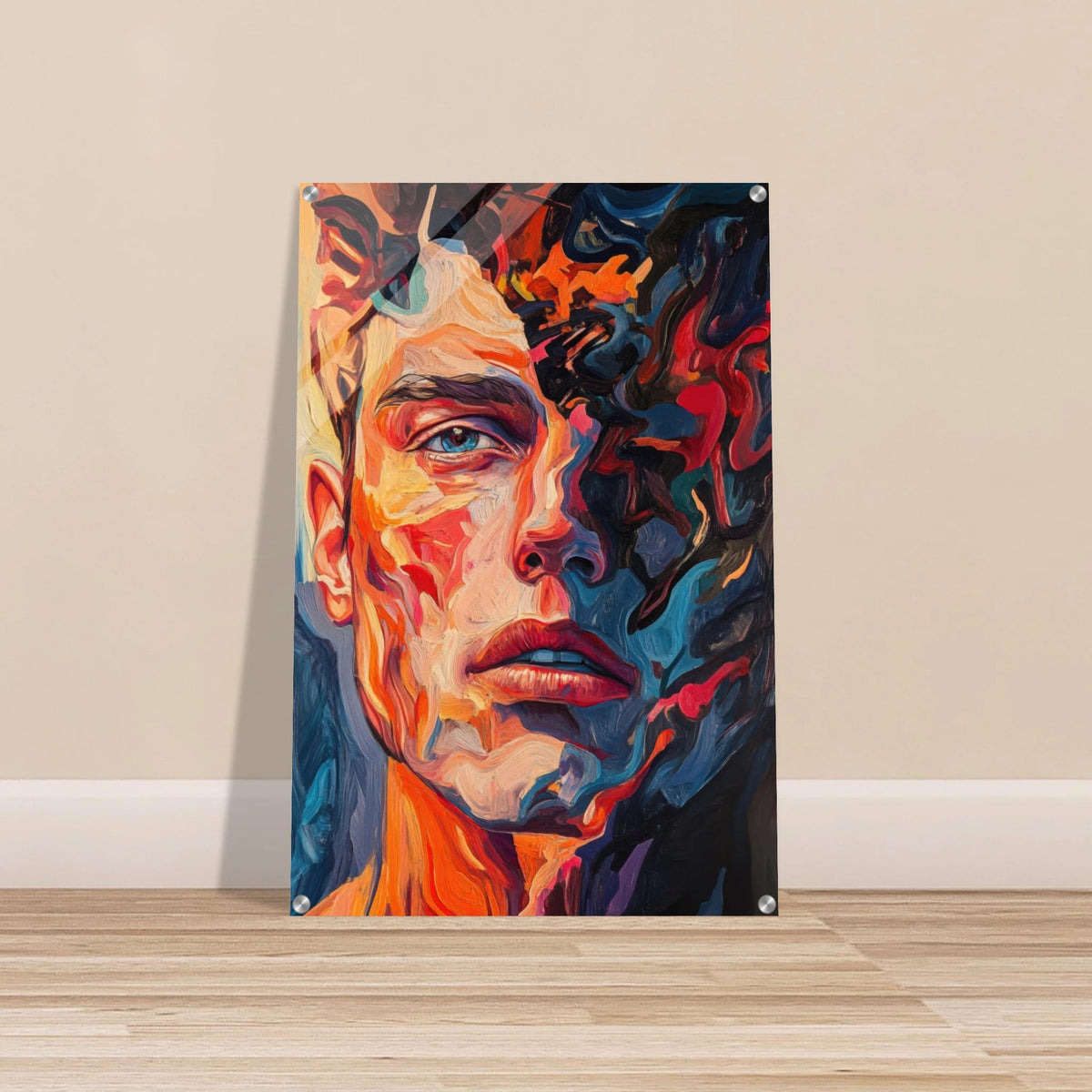 A Close - Up Portrait in Abstract Flames 2 - Shop Ai Art WebShop - Digital Art online Store