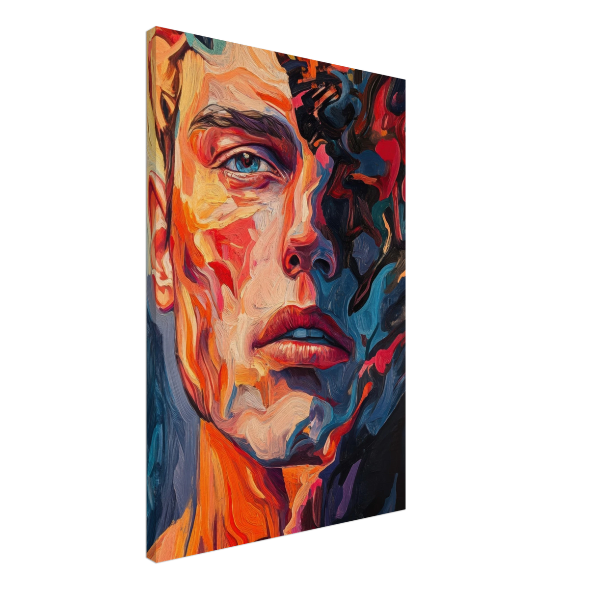 A Close - Up Portrait in Abstract Flames 2 - Shop Ai Art WebShop - Digital Art online Store
