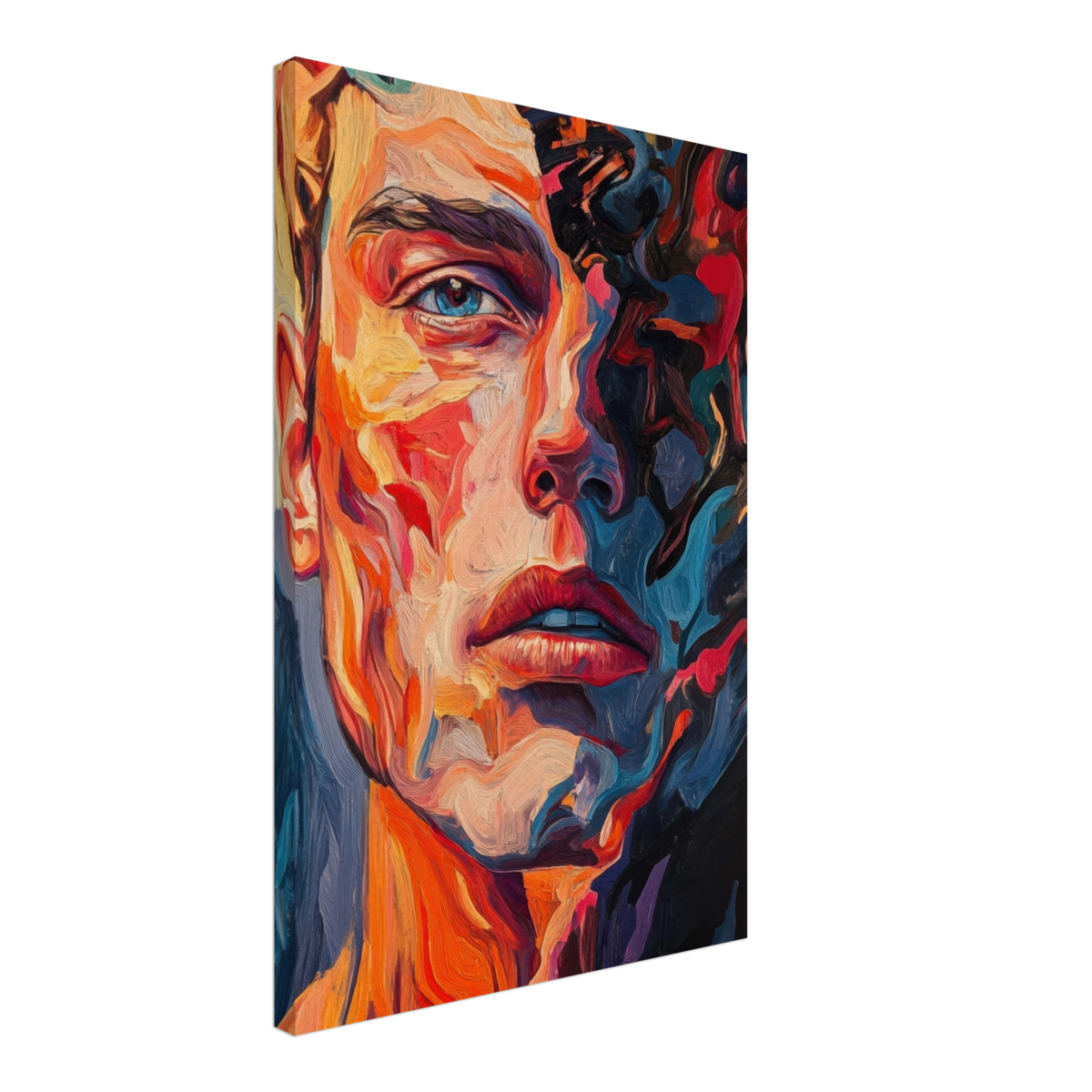 A Close - Up Portrait in Abstract Flames 2 - Shop Ai Art WebShop - Digital Art online Store