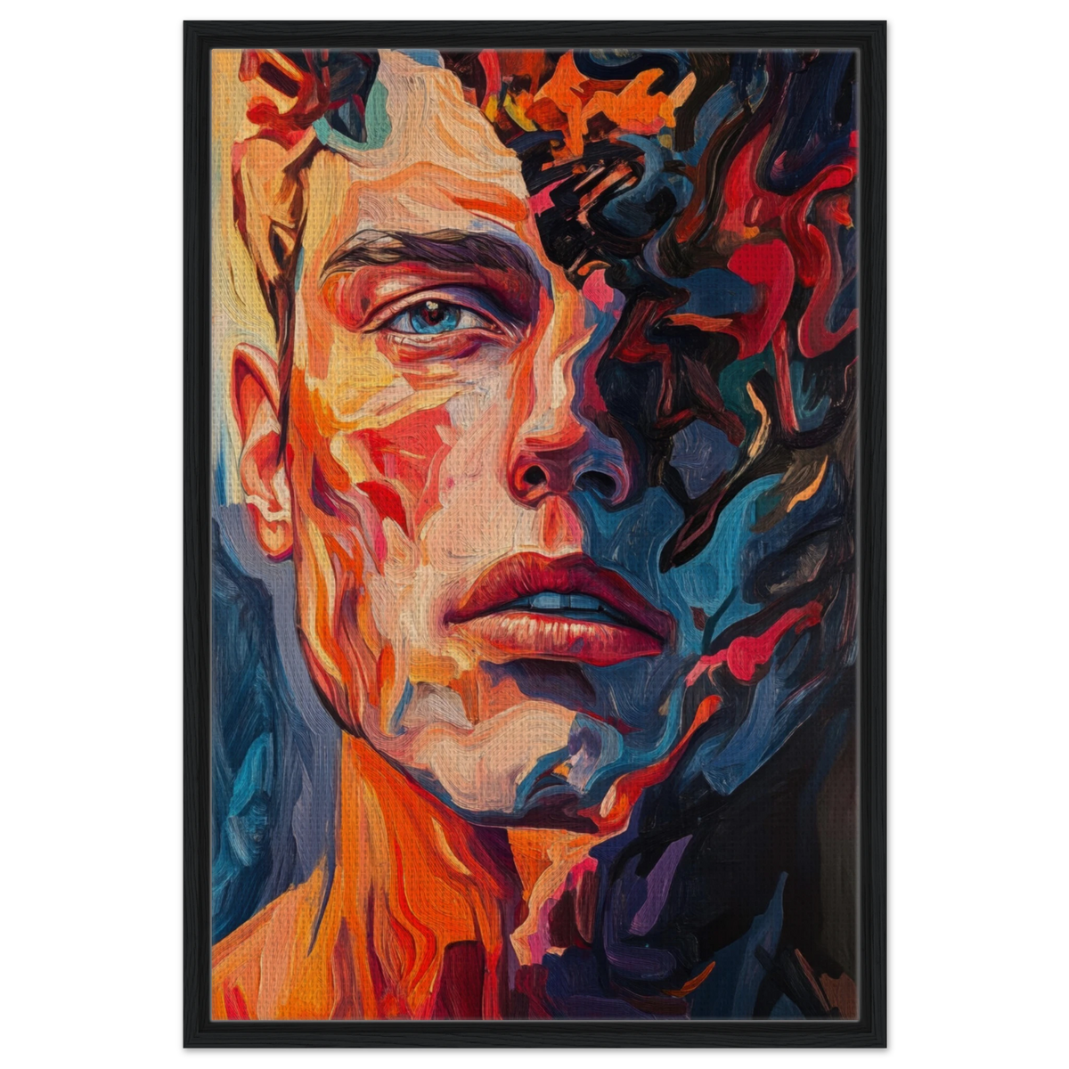 A Close - Up Portrait in Abstract Flames 2 - Shop Ai Art WebShop - Digital Art online Store