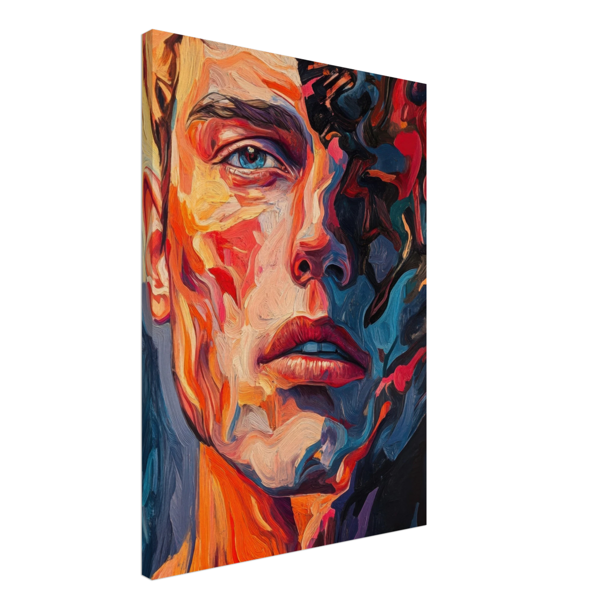 A Close - Up Portrait in Abstract Flames 2 - Shop Ai Art WebShop - Digital Art online Store