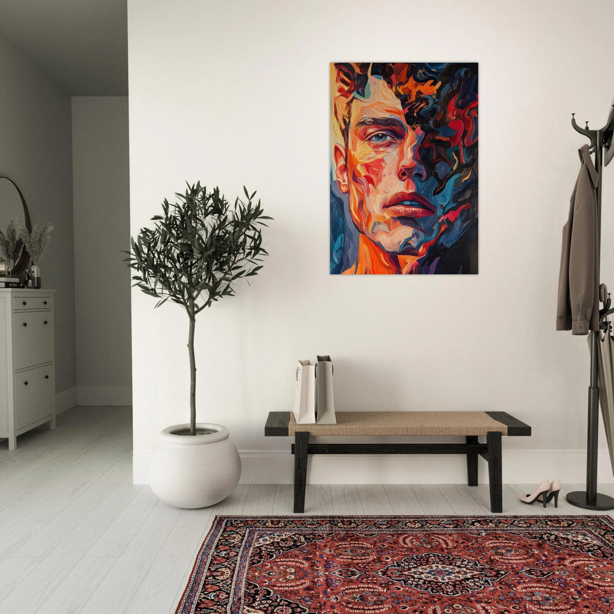 A Close - Up Portrait in Abstract Flames 2 - Shop Ai Art WebShop - Digital Art online Store