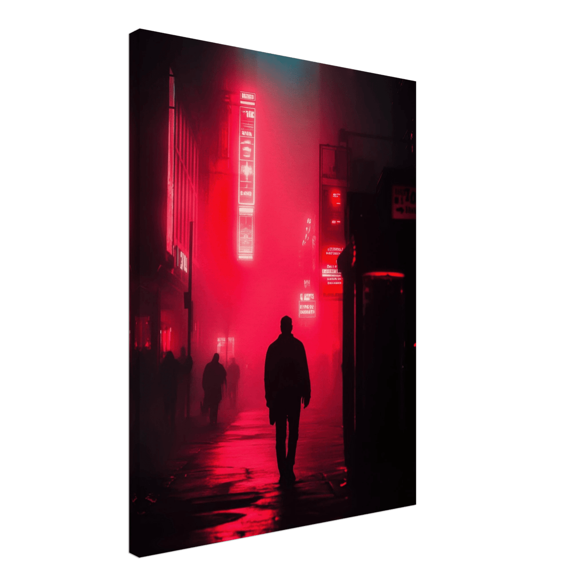 A lone detective in a neon street - Shop Ai Art WebShop - Digital Art online Store