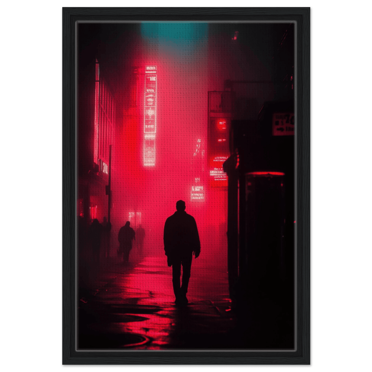 A lone detective in a neon street - Shop Ai Art WebShop - Digital Art online Store
