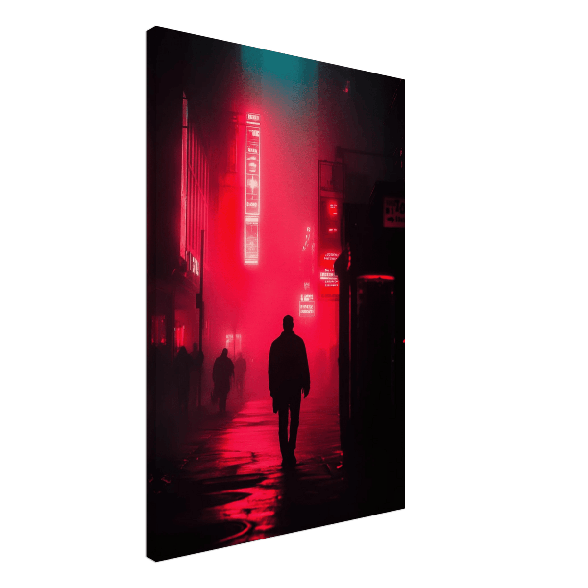 A lone detective in a neon street - Shop Ai Art WebShop - Digital Art online Store