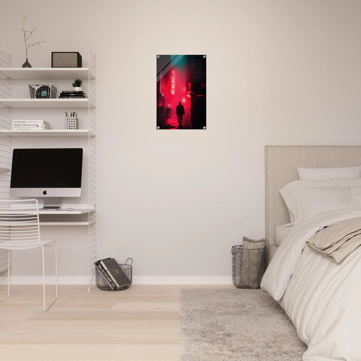 A lone detective in a neon street - Shop Ai Art WebShop - Digital Art online Store