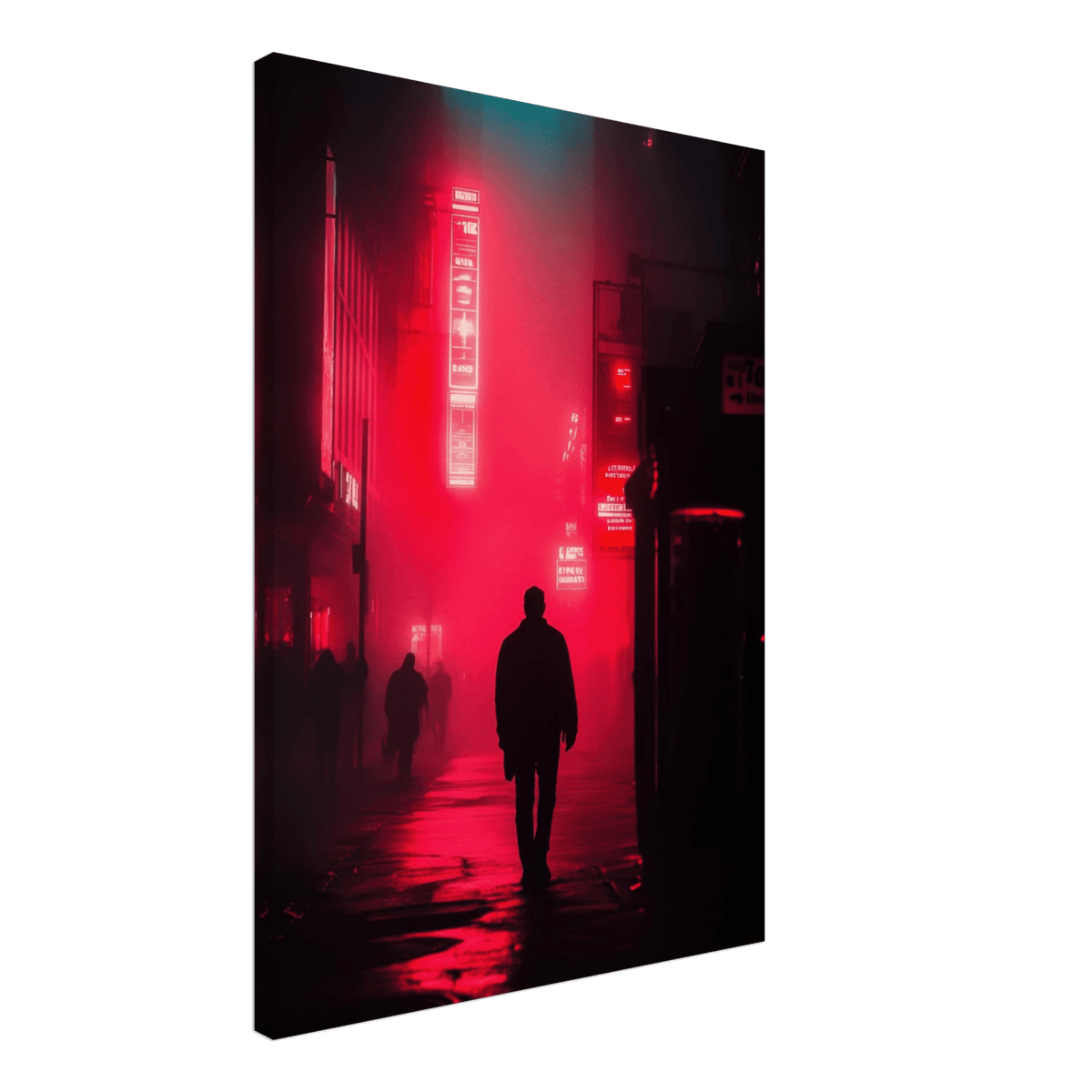 A lone detective in a neon street - Shop Ai Art WebShop - Digital Art online Store