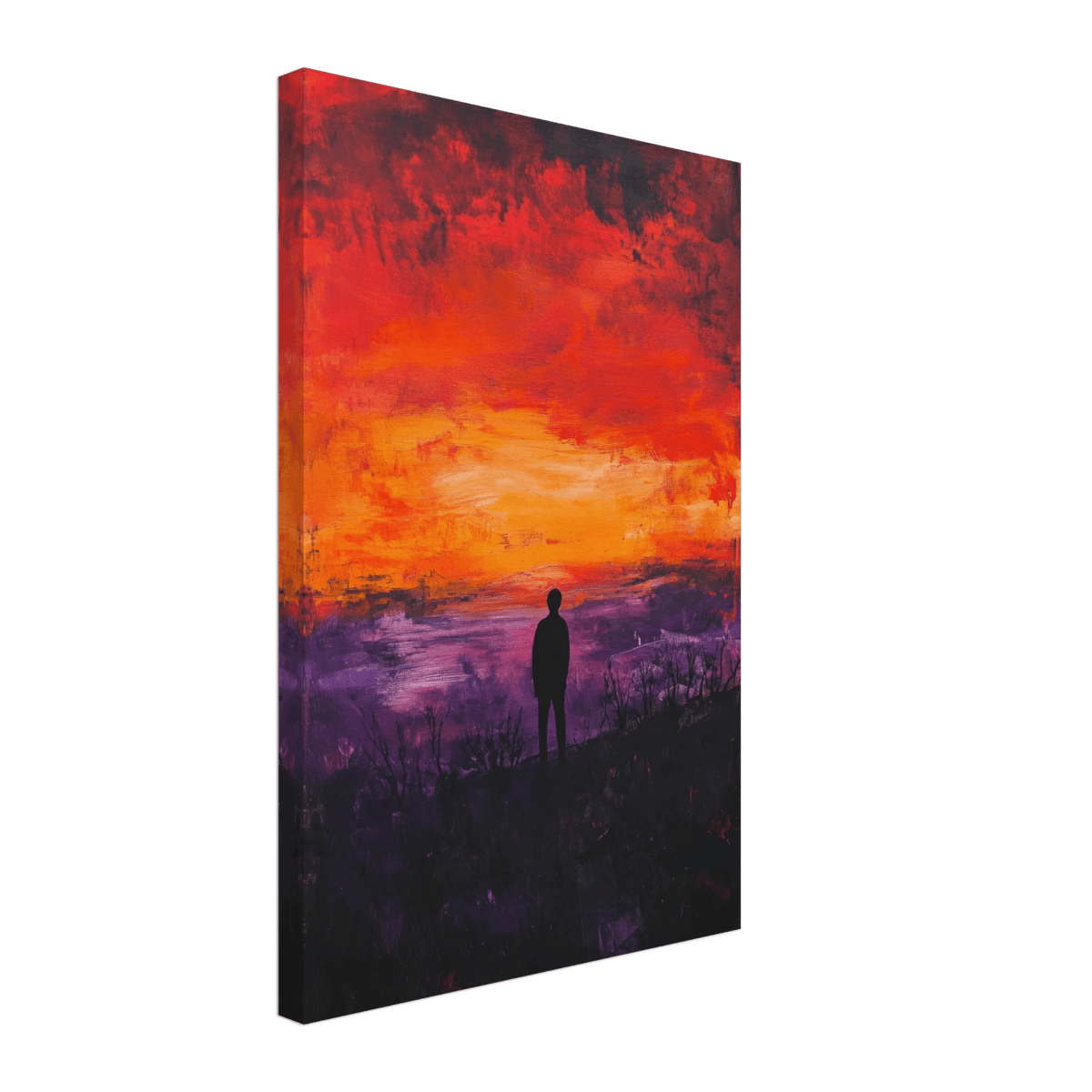 A lone figure stands before an apocalyptic sunse 2 - Shop Ai Art WebShop - Digital Art online Store