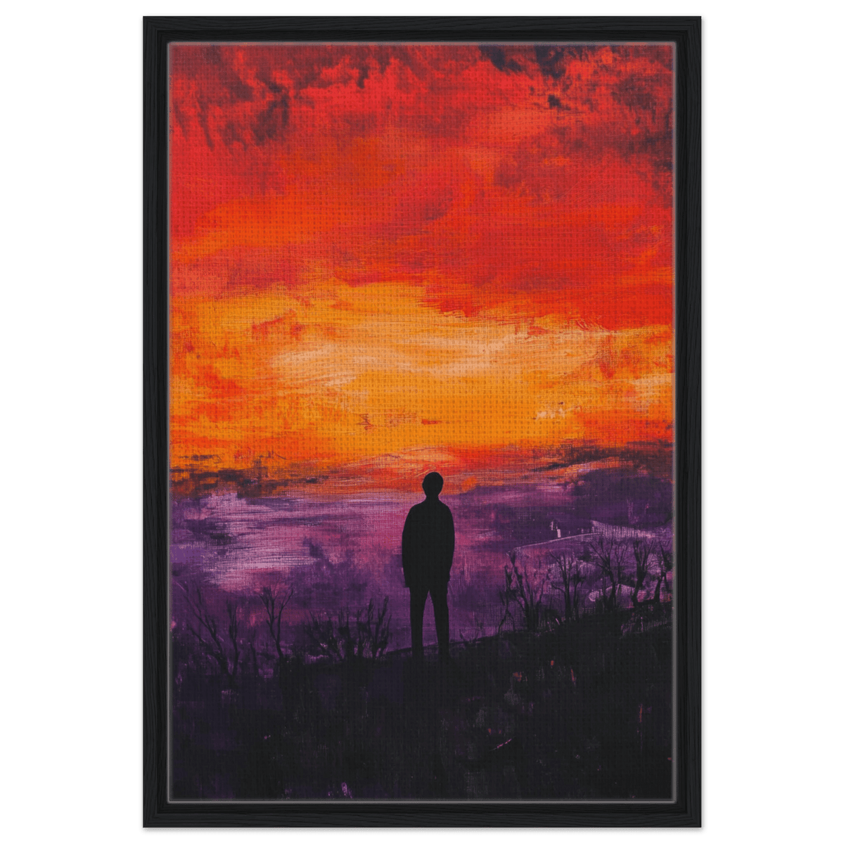 A lone figure stands before an apocalyptic sunse 2 - Shop Ai Art WebShop - Digital Art online Store