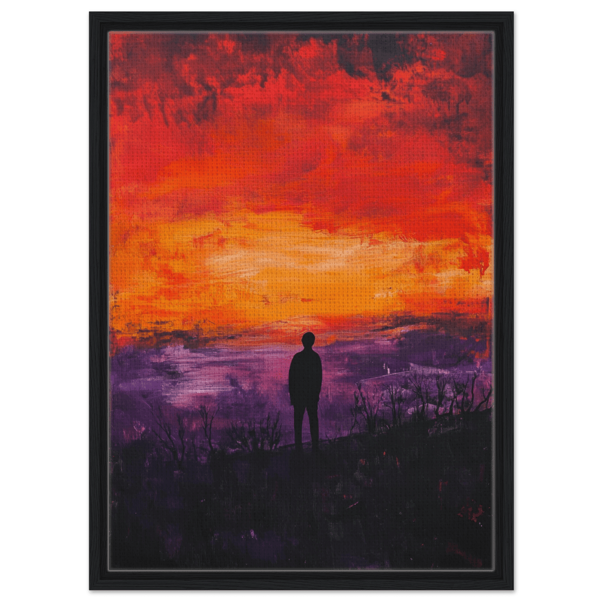 A lone figure stands before an apocalyptic sunse 2 - Shop Ai Art WebShop - Digital Art online Store