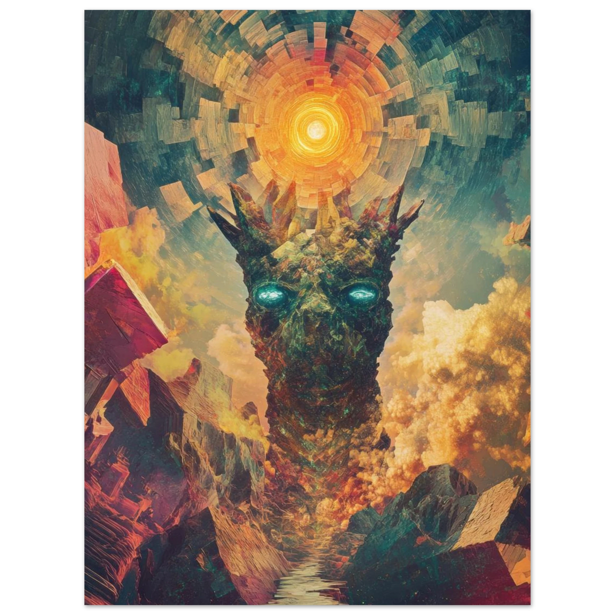 A massive otherworldly titan rises from a swirli 1 - Shop Ai Art WebShop - Digital Art online Store