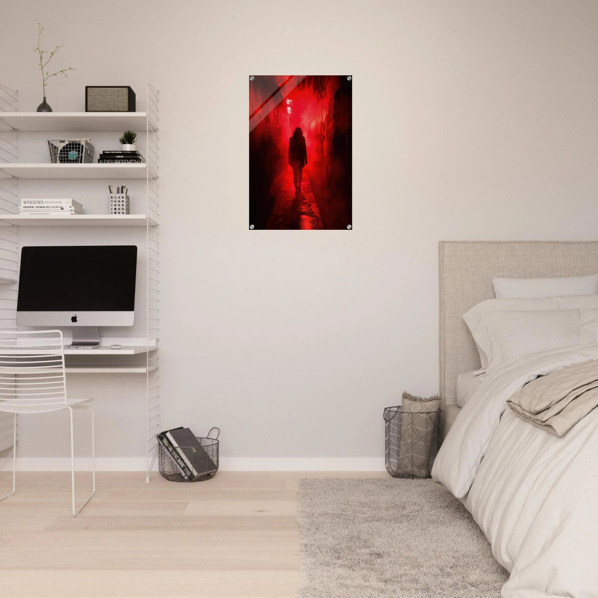 A mysterious figure with an elongated shadow sta 1 - Shop Ai Art WebShop - Digital Art online Store