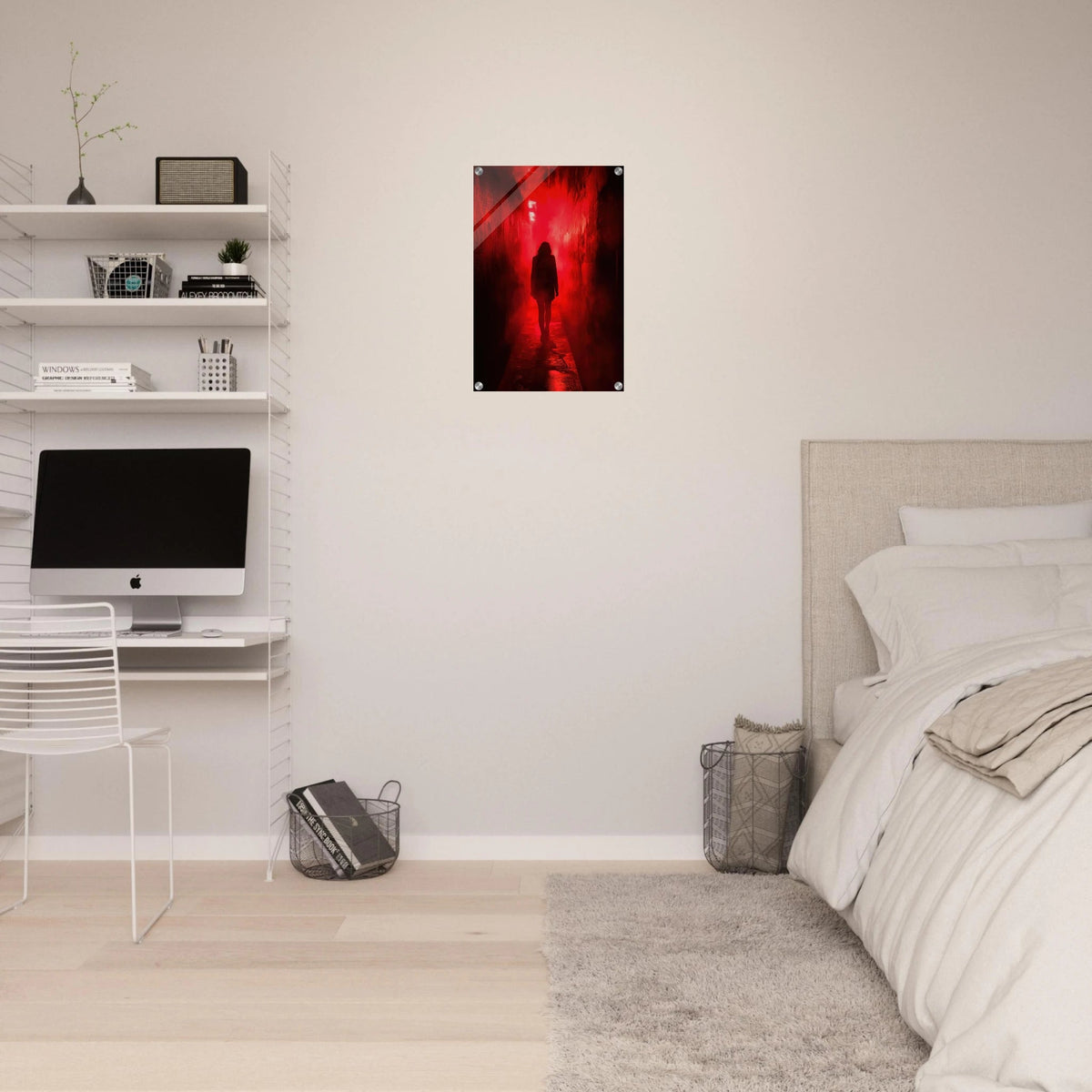 A mysterious figure with an elongated shadow sta 1 - Shop Ai Art WebShop - Digital Art online Store