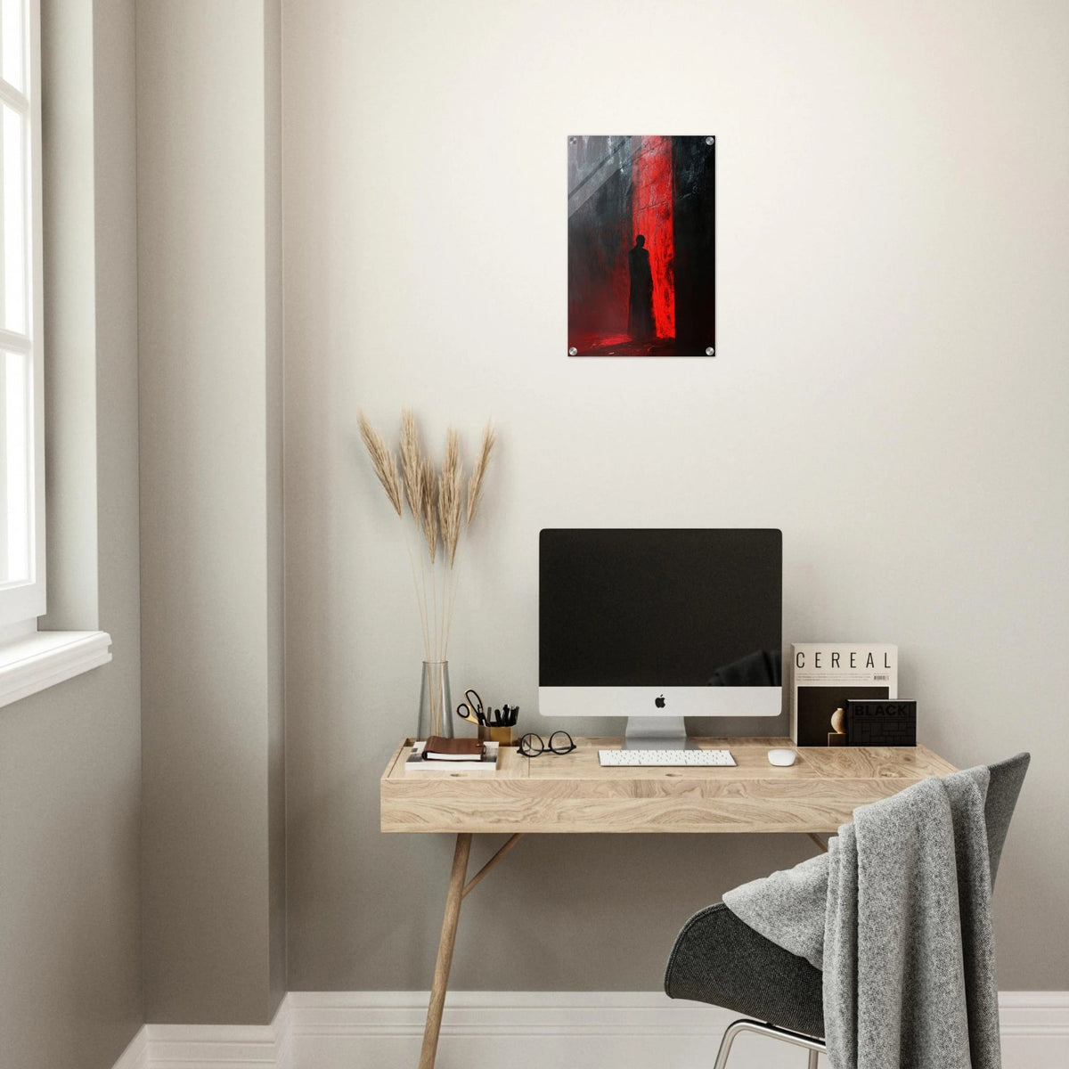 A mysterious figure with an elongated shadow sta 2 - Shop Ai Art WebShop - Digital Art online Store