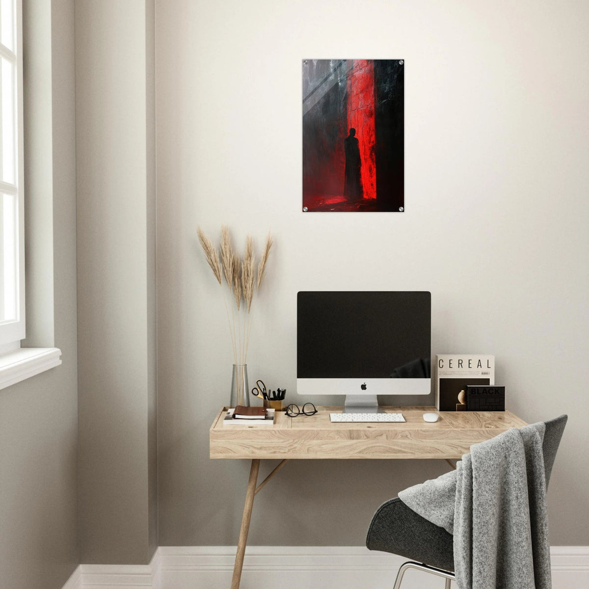 A mysterious figure with an elongated shadow sta 2 - Shop Ai Art WebShop - Digital Art online Store
