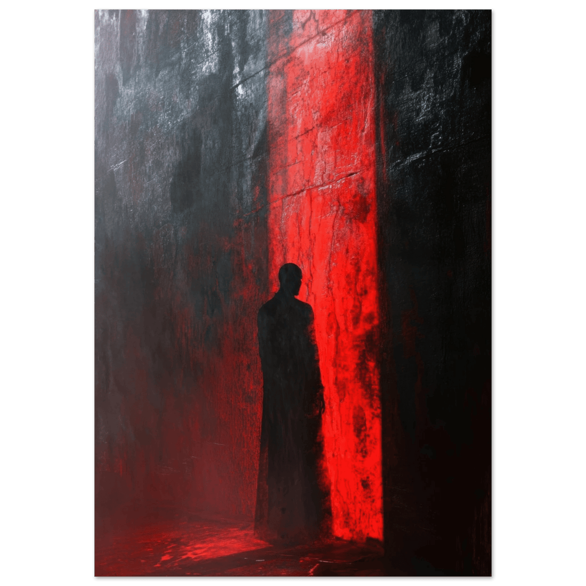 A mysterious figure with an elongated shadow sta 2 - Shop Ai Art WebShop - Digital Art online Store
