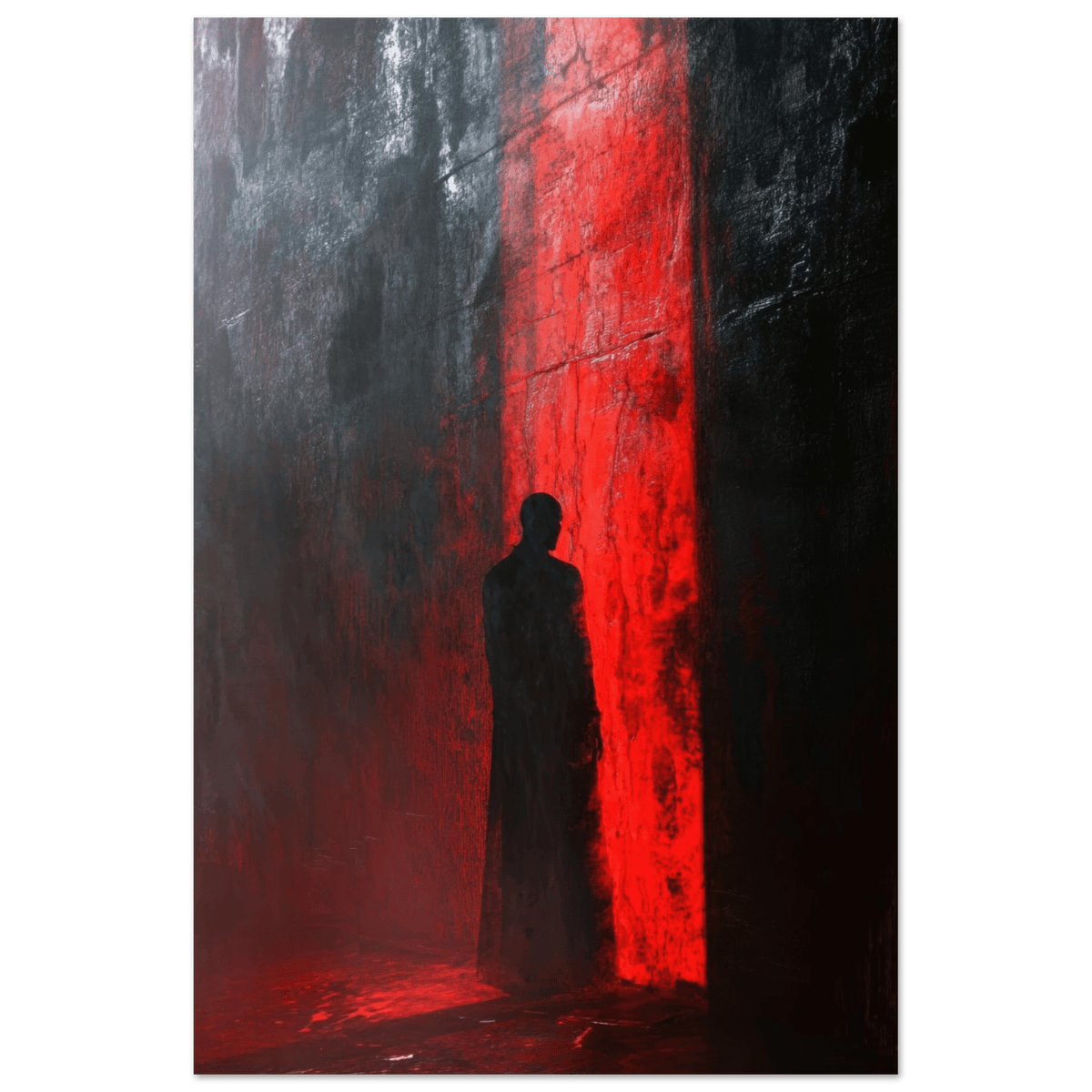A mysterious figure with an elongated shadow sta 2 - Shop Ai Art WebShop - Digital Art online Store