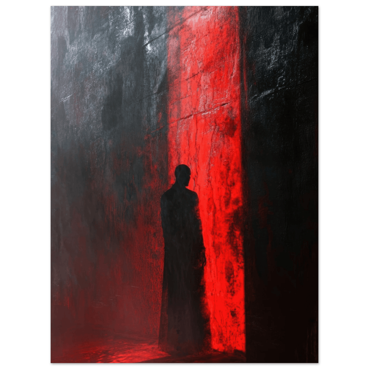 A mysterious figure with an elongated shadow sta 2 - Shop Ai Art WebShop - Digital Art online Store