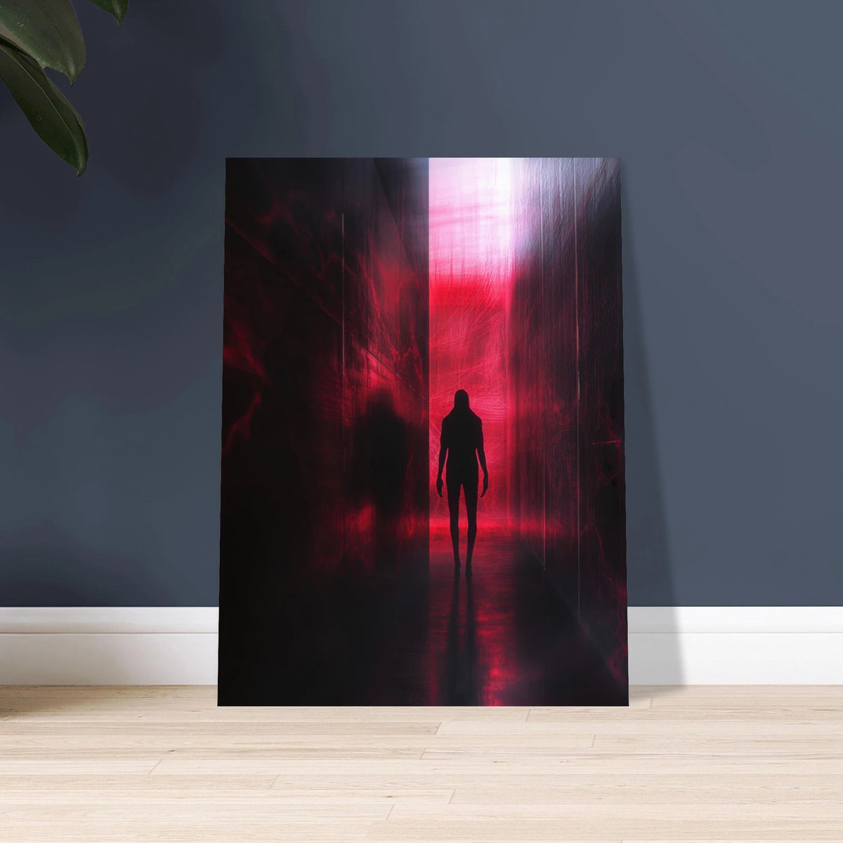 A mysterious figure with an elongated shadow sta - Shop Ai Art WebShop - Digital Art online Store